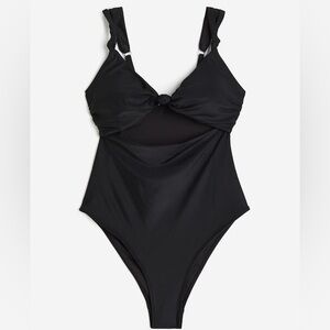 H&M Black One Piece cutout Swimsuit